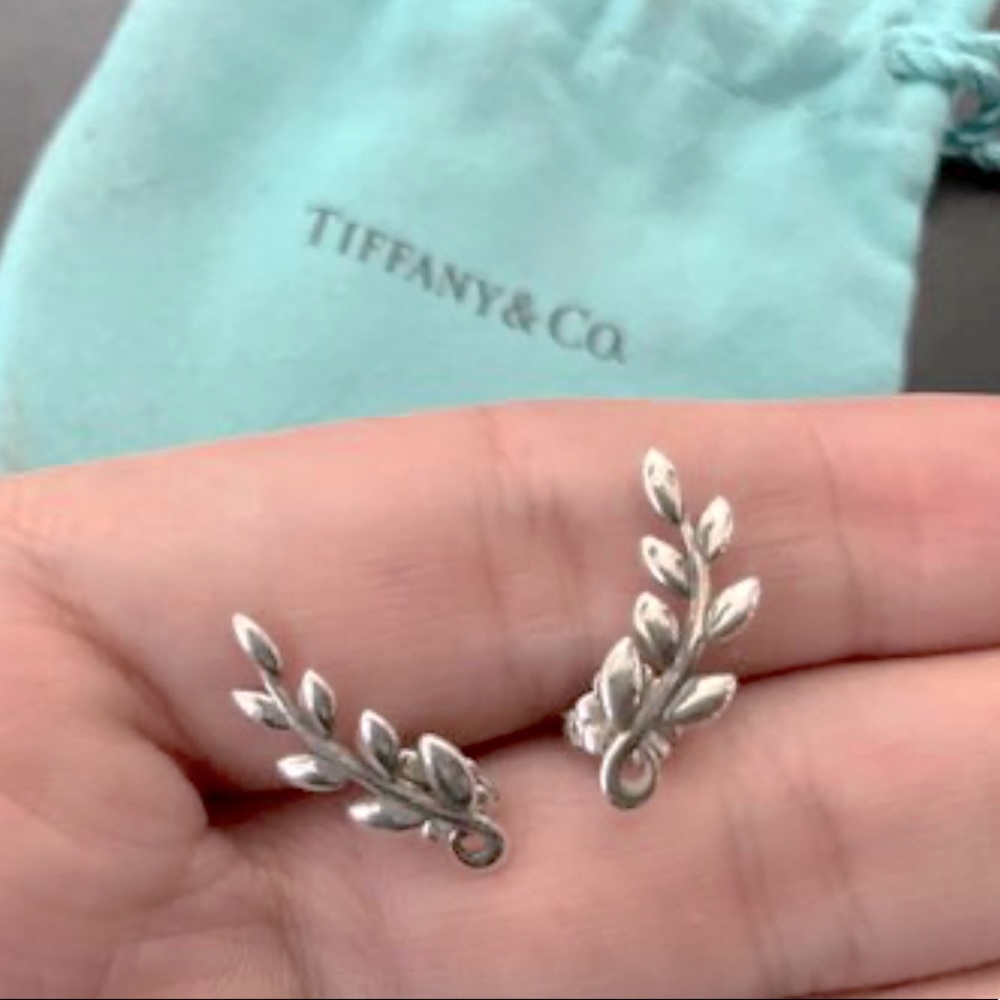 Tiffany & Co Paloma Picasso Olive Leaf Climber Earrings
